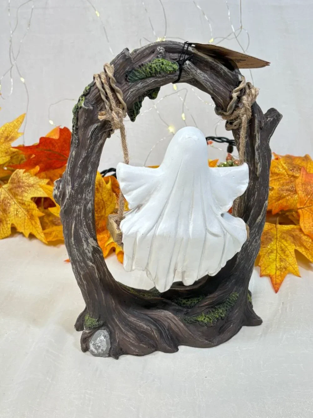 Sweet Street Figurine Halloween Ghost On Tree Swing  Figure Tabletop NEW